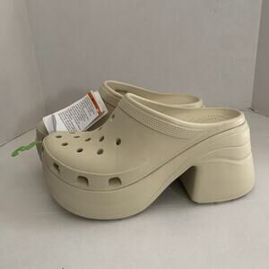 Crocs Women's Size 10 Men's Size 8 Siren Platform High Heel Clog Bone Brand New